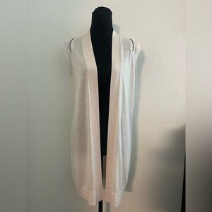 All Saints Light Beige Merino Vest Cardigan